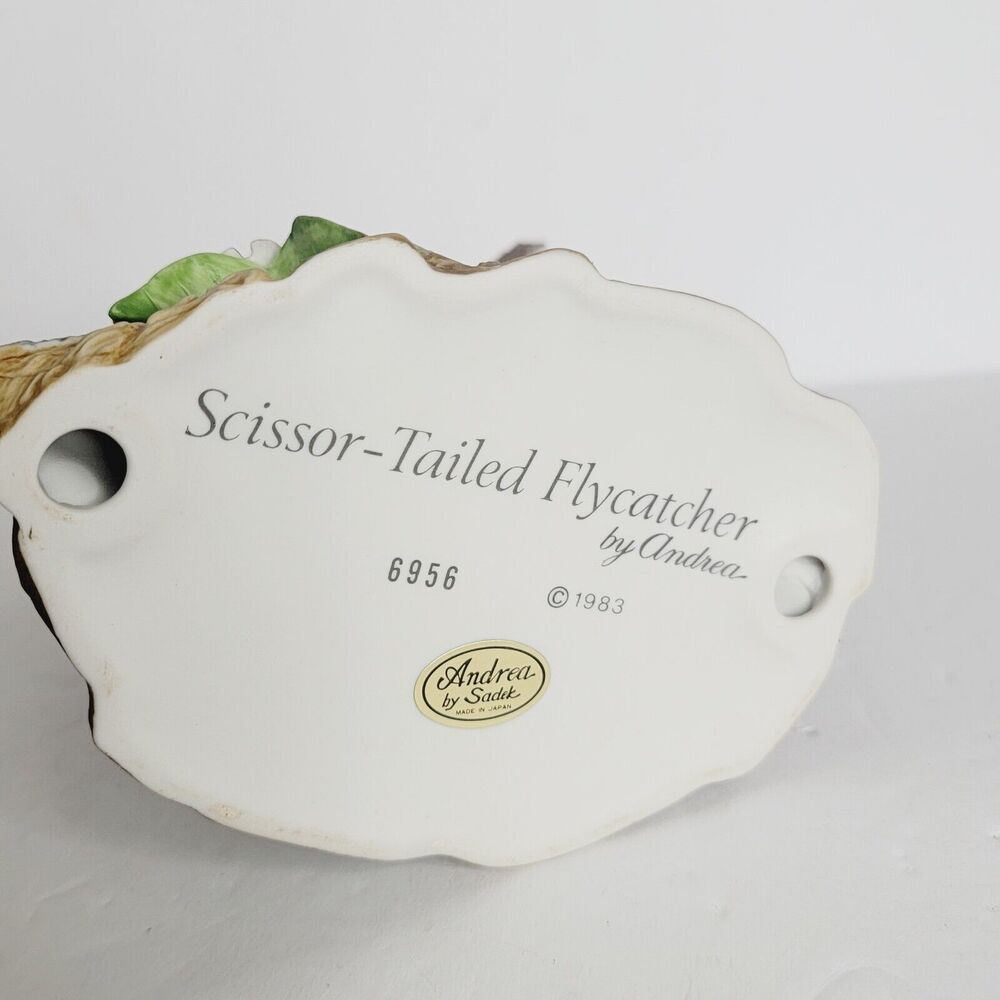 Vintage Porcelain Figurine - "Scissor-Tailed Flycatcher" Andrea by Sadek - 6956 - Picture 7 of 7